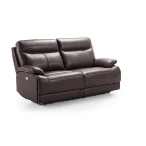 Canap cuir 3 places, 2 relax lectriques Bilbao Chocolat