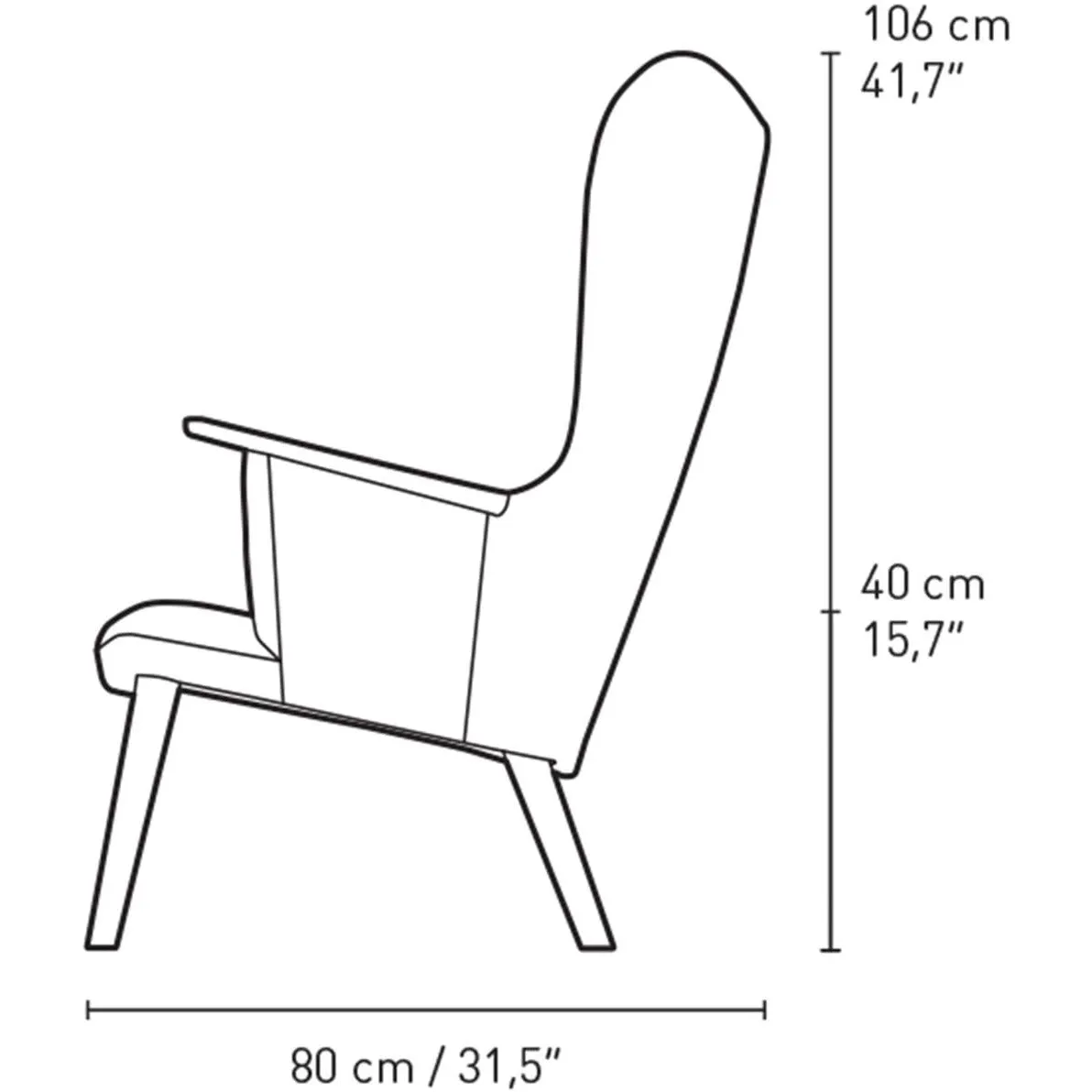 Carl Hansen Ch78 Mama Bear Lounge Chair, Walnut Oiled/White Hallingdal 100