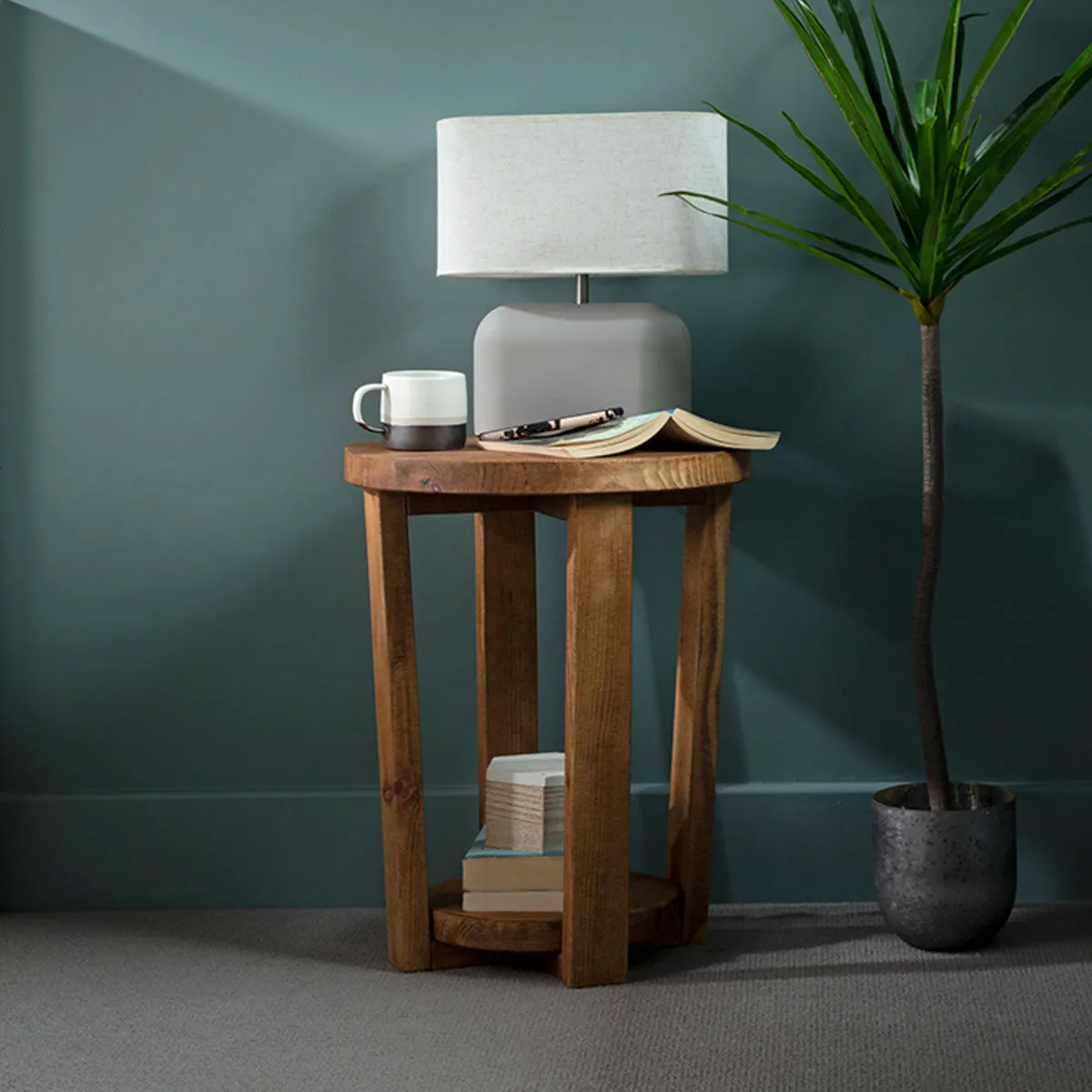 Cleadon Round Bedside Table Funky Chunky