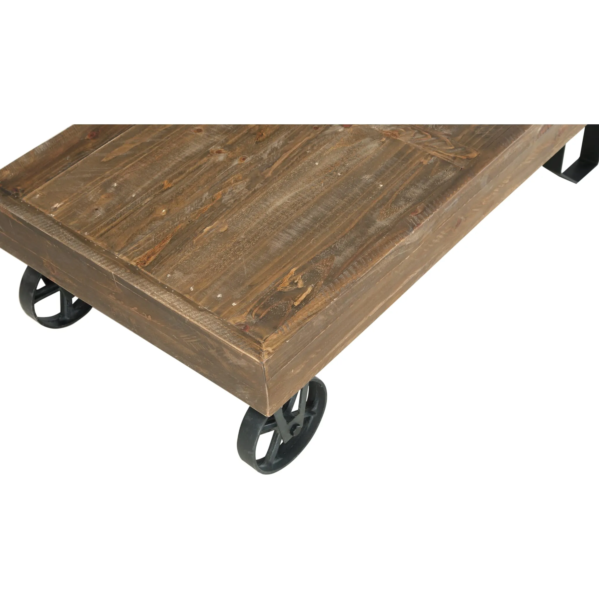 Coalburn Reclaimed Wood Rectangular Coffee Table in Russett Brown Modus