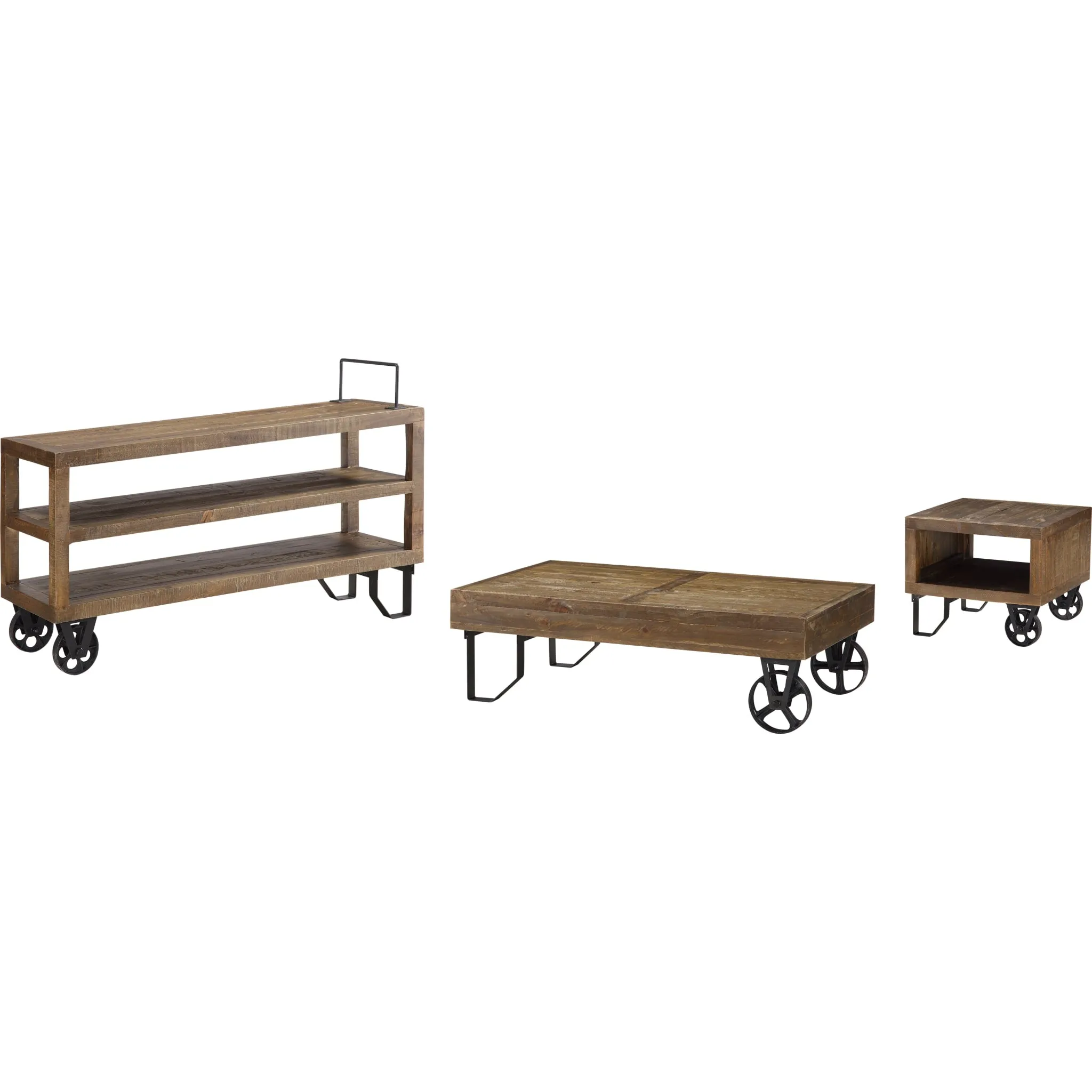 Coalburn Reclaimed Wood Rectangular Coffee Table in Russett Brown Modus