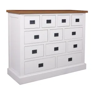 Commode 12 tiroirs "Chne et Pin Chic"