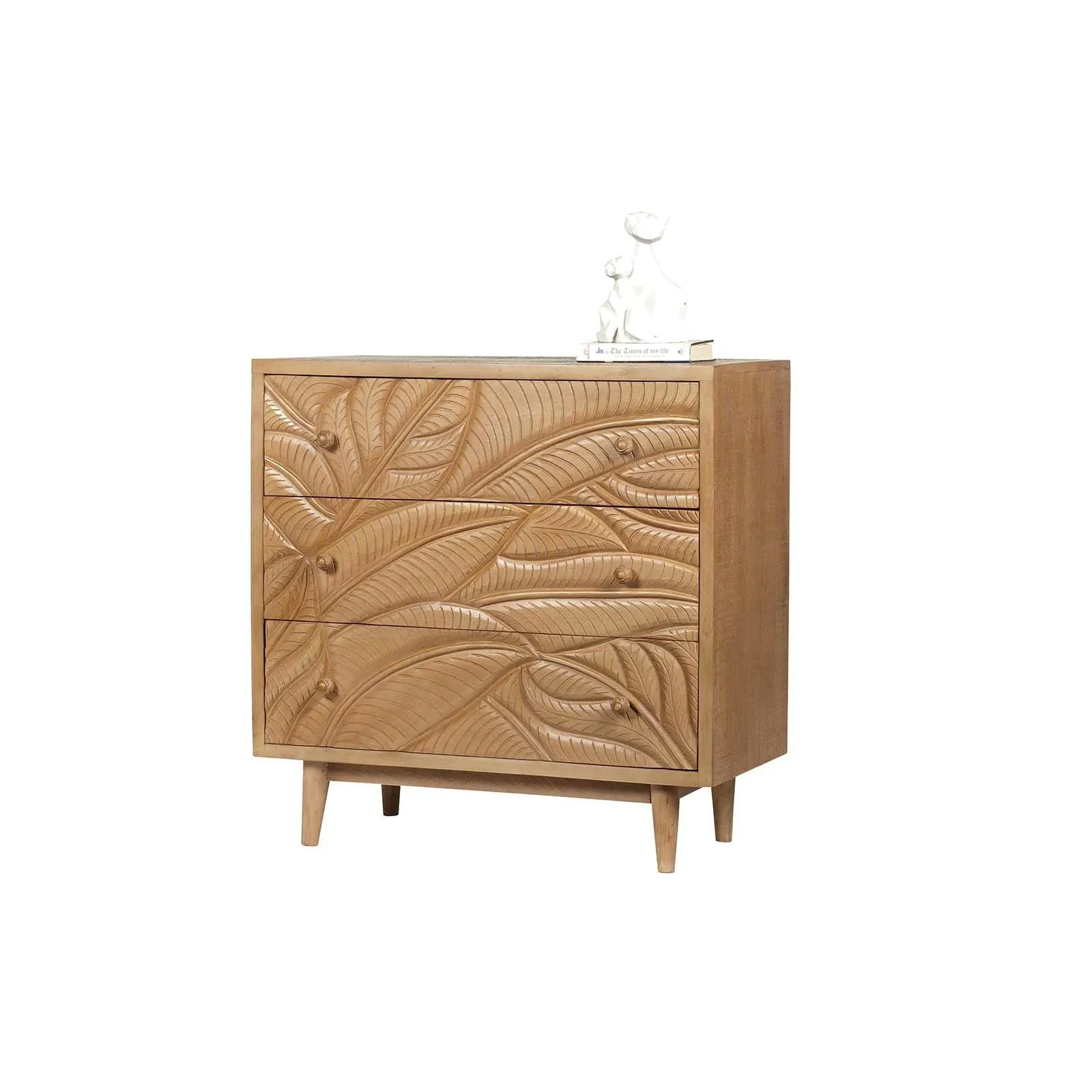 Commode sculpte 3 tiroirs | Manguier Floria