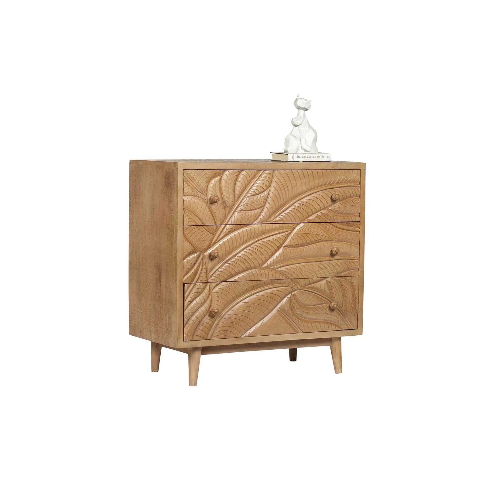 Commode sculpte 3 tiroirs | Manguier Floria