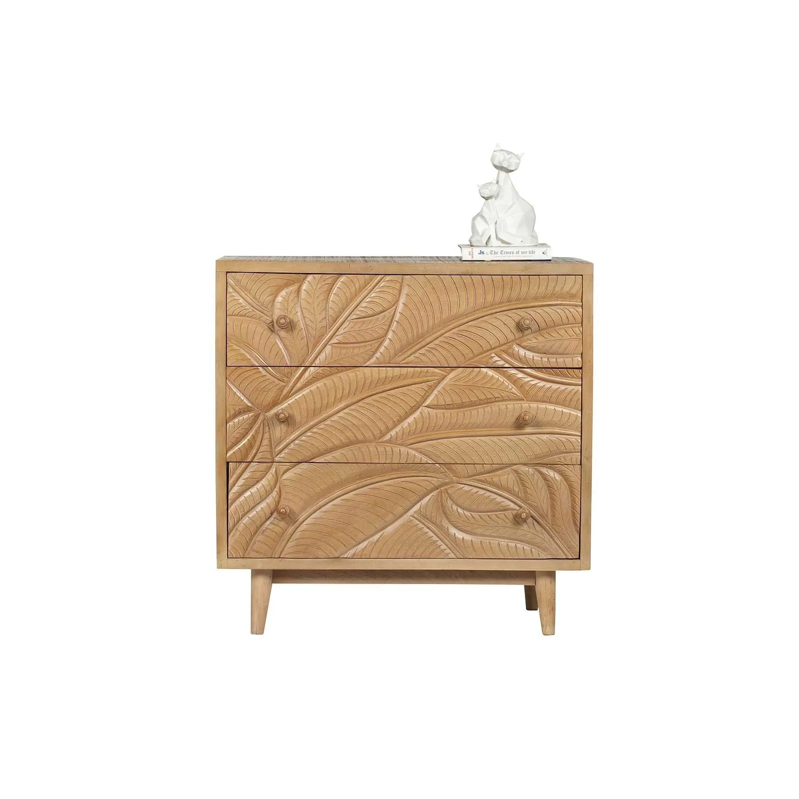 Commode sculpte 3 tiroirs | Manguier Floria