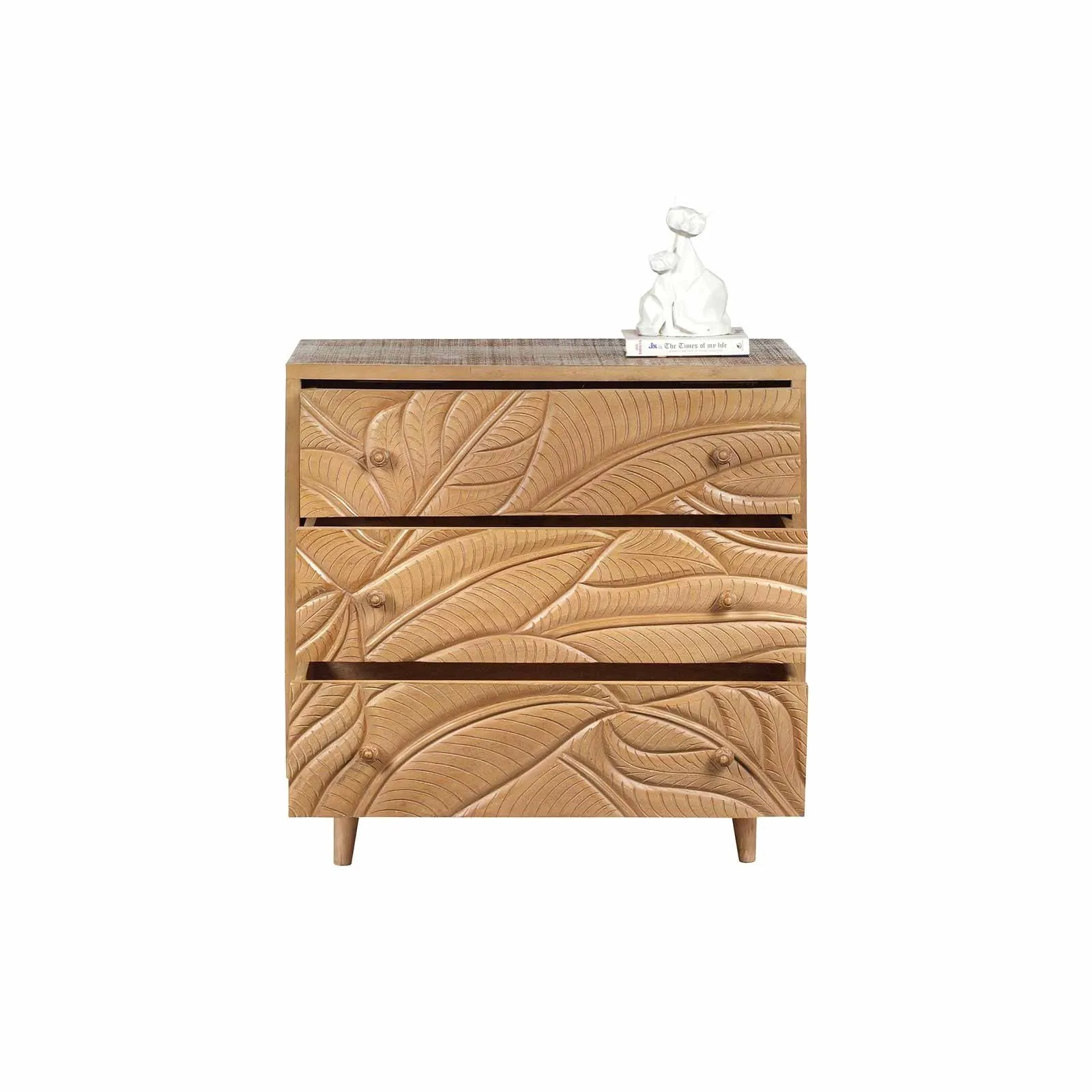 Commode sculpte 3 tiroirs | Manguier Floria