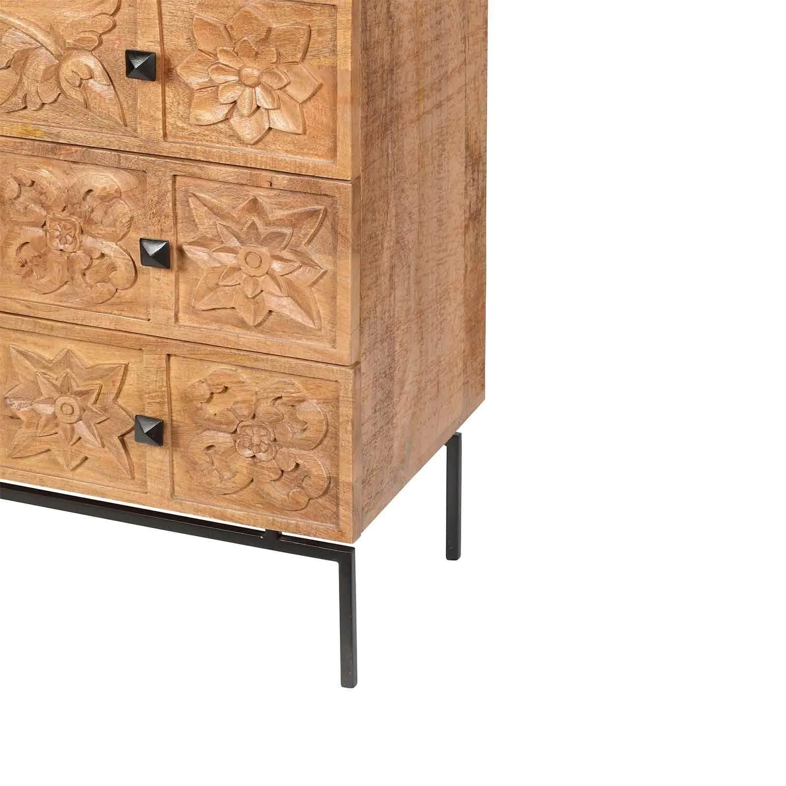 Commode sculpte 4 tiroirs | Manguier Sculture