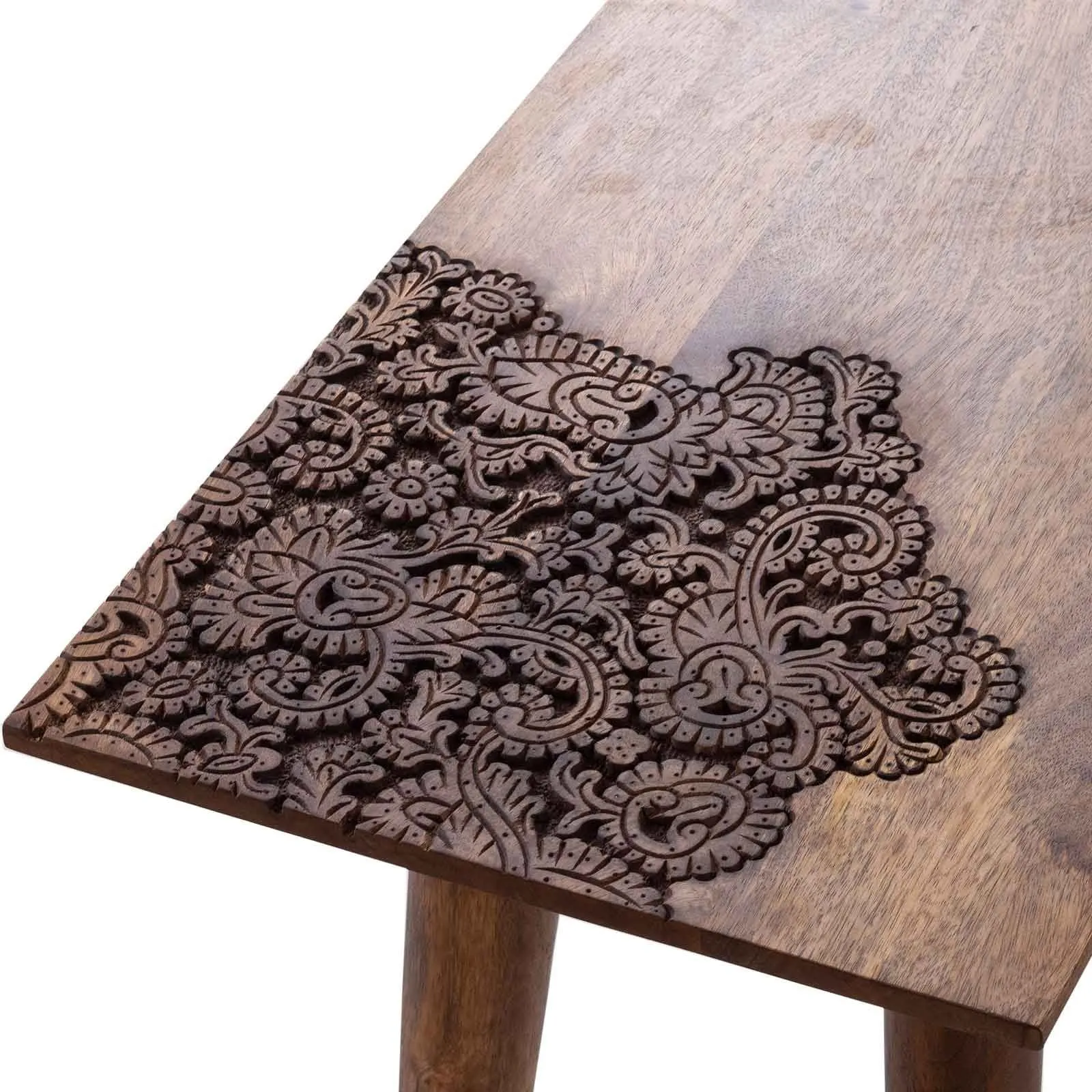 Console plateau sculpt bois massif | Manguier Adir