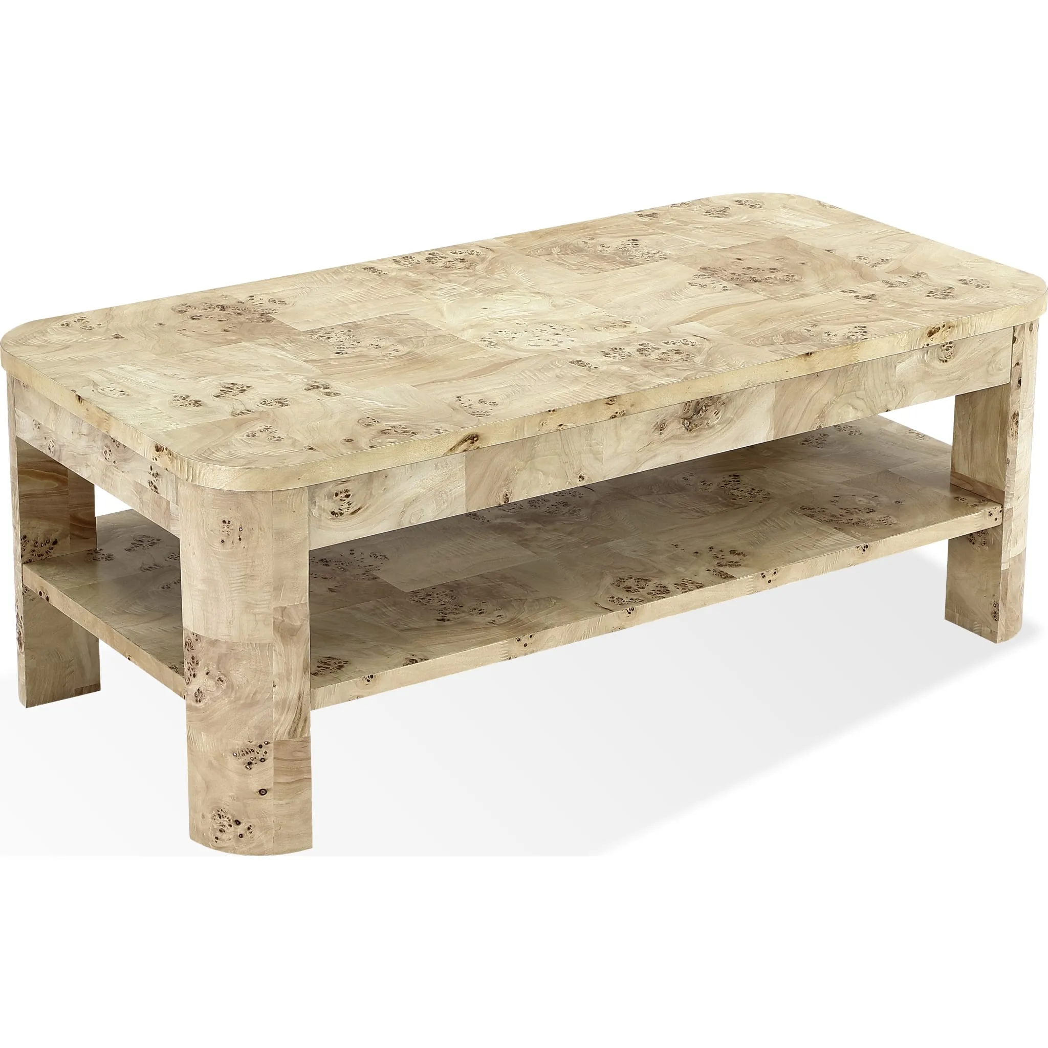 Cosmo Mappa Burl Coffee Table in Amber Kiss Modus