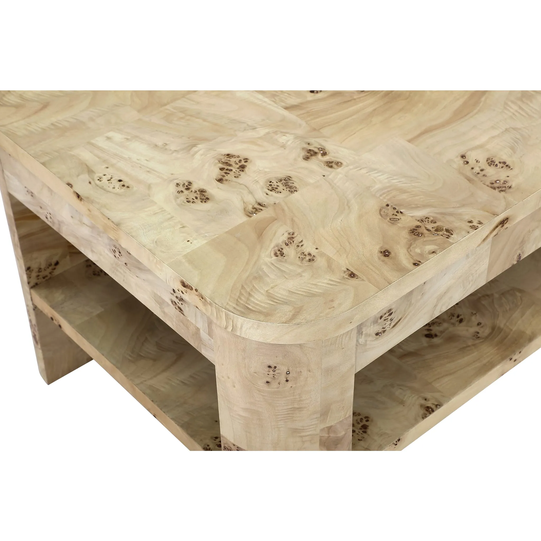 Cosmo Mappa Burl Coffee Table in Amber Kiss Modus