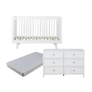 Cove White Three Piece Nursery Furniture Set Mocka