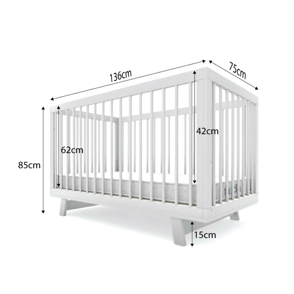 Cove White Three Piece Nursery Furniture Set Mocka