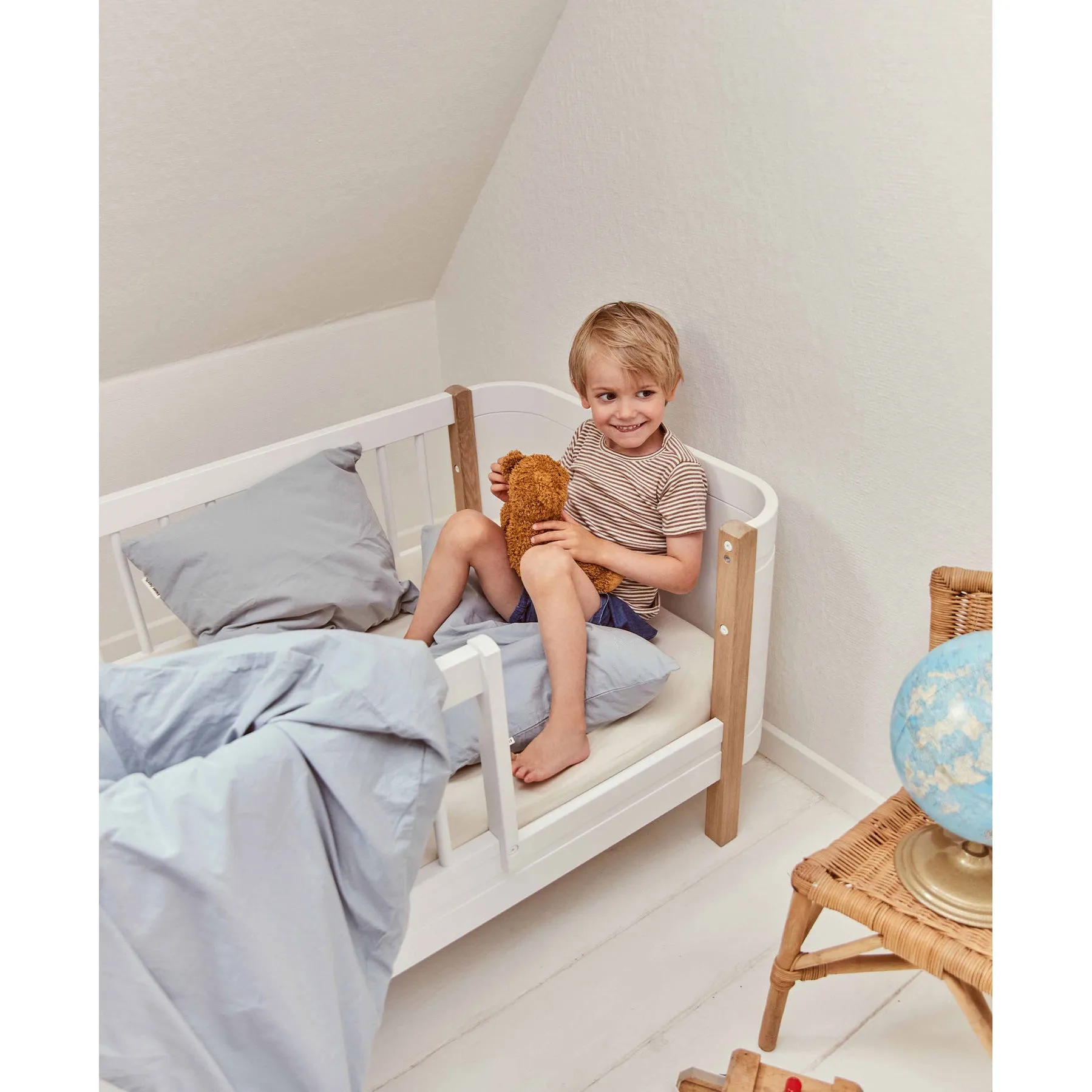Dear April Junior Fitted Sheet - 68x162x12cm - Pure Nature (For Oliver Furniture Wood Mini  Beds)