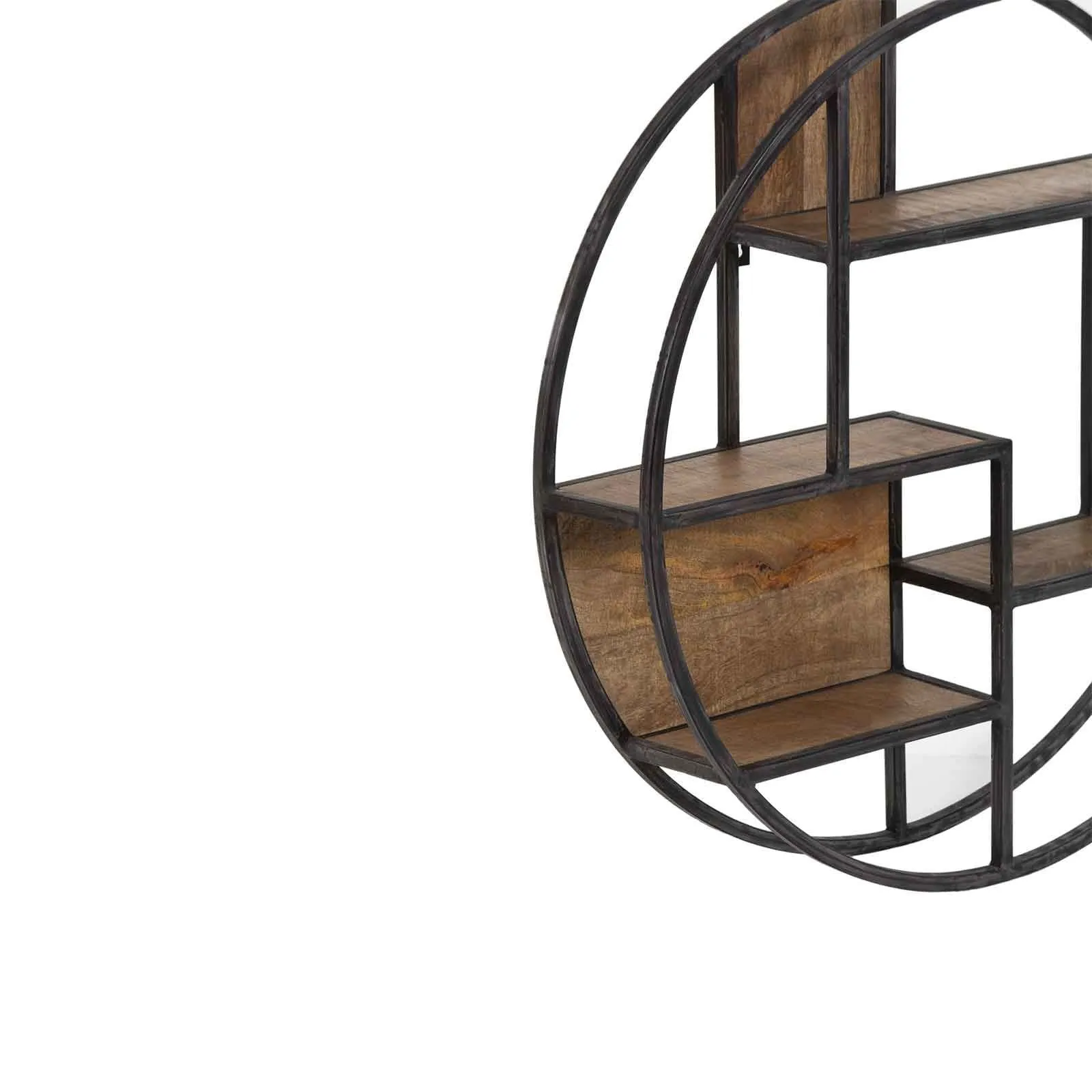 Etagre ronde en bois et mtal | Mango Stockholm