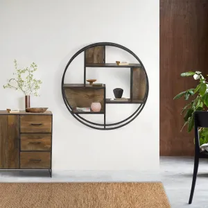 Etagre ronde en bois et mtal | Mango Stockholm