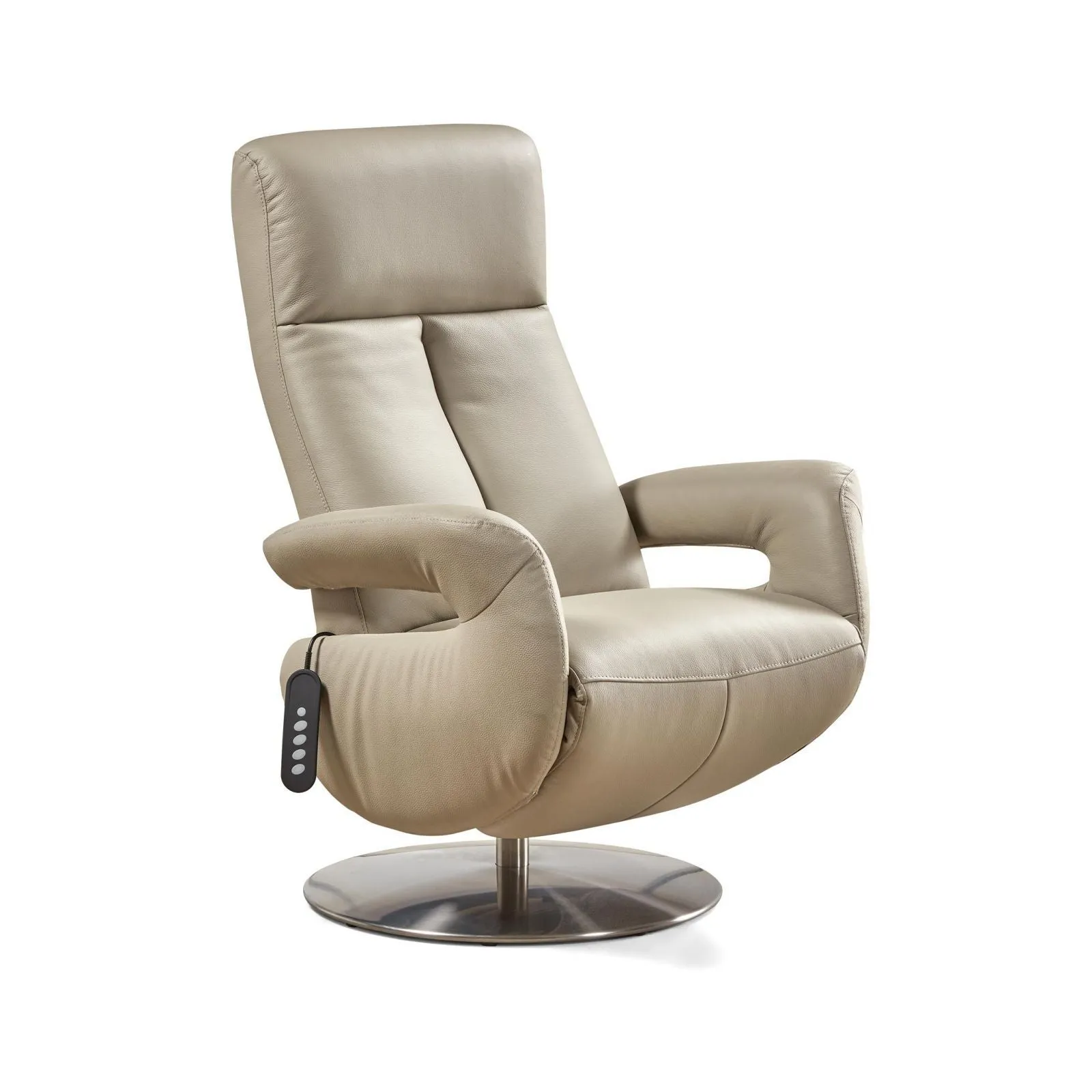 Fauteuil relax lectrique cuir Grecia Gris fonc