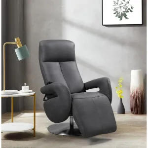 Fauteuil relax lectrique cuir Grecia Gris fonc