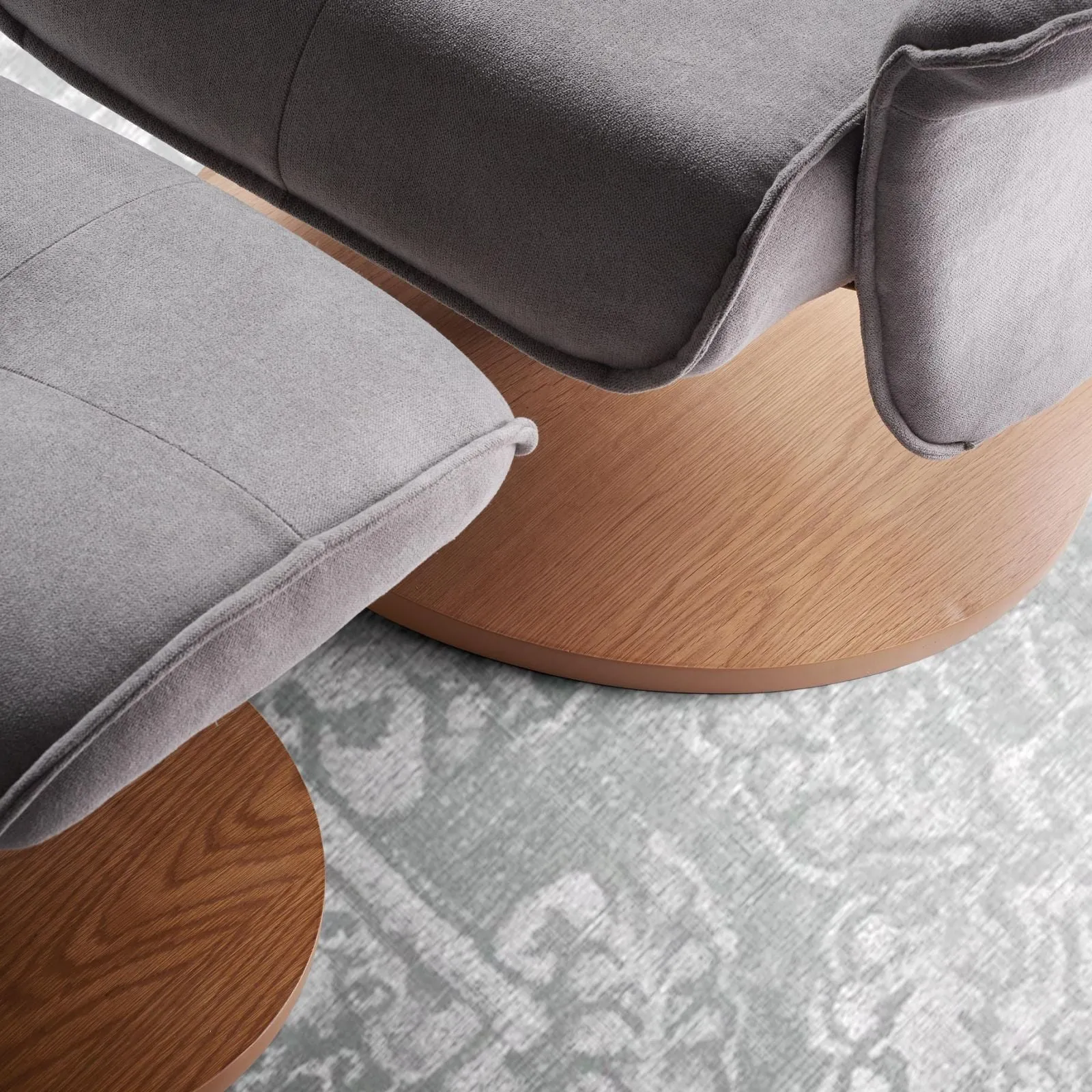 Fauteuil relax manuel bois microfibre Osaka Bleu fonc