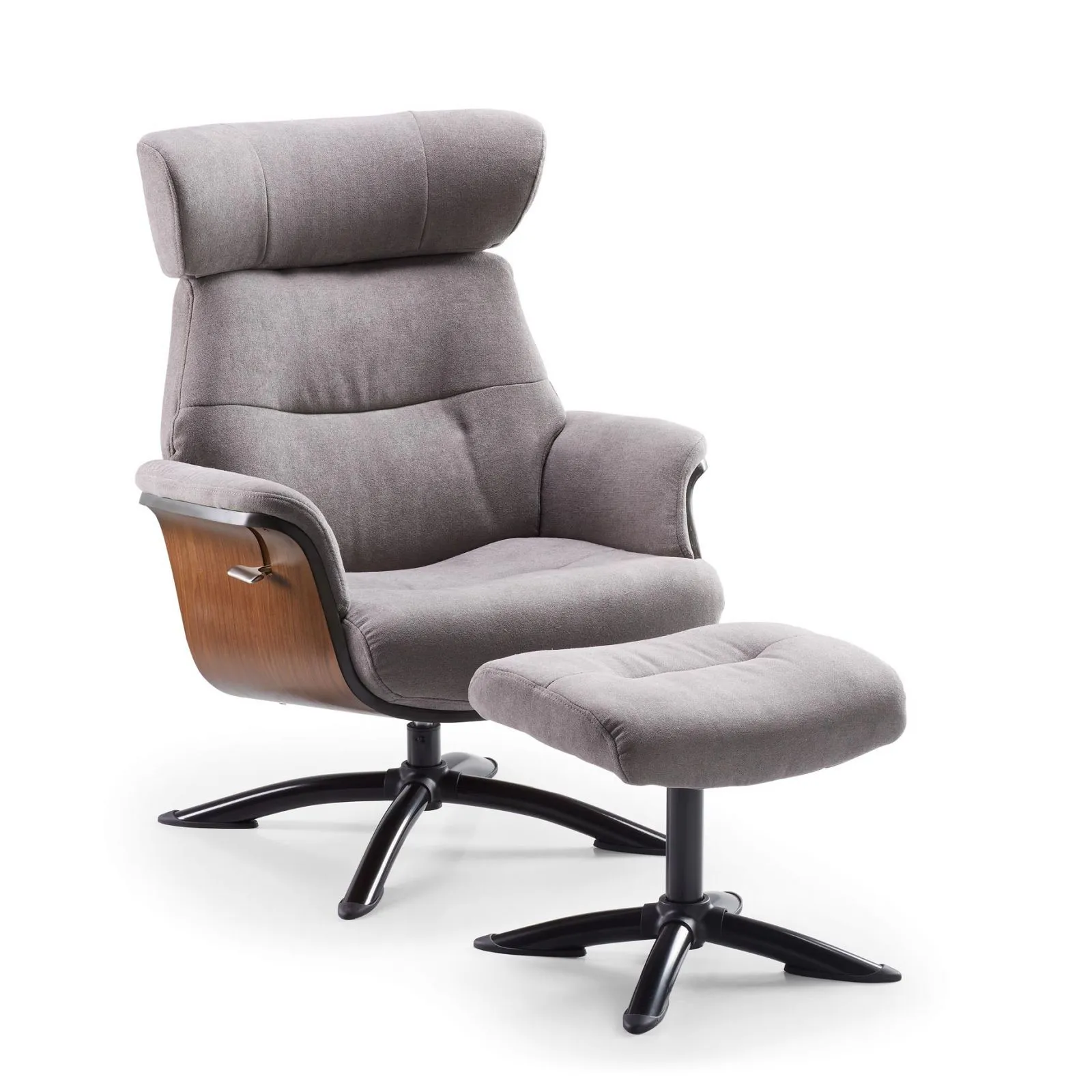 Fauteuil relax manuel bois microfibre Osaka Bleu fonc
