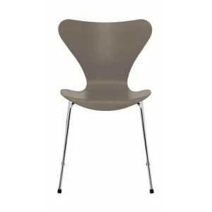 Fritz Hansen Series 7 Chair Colored Ash Deep Clay Bowl, Chromed Steel Base