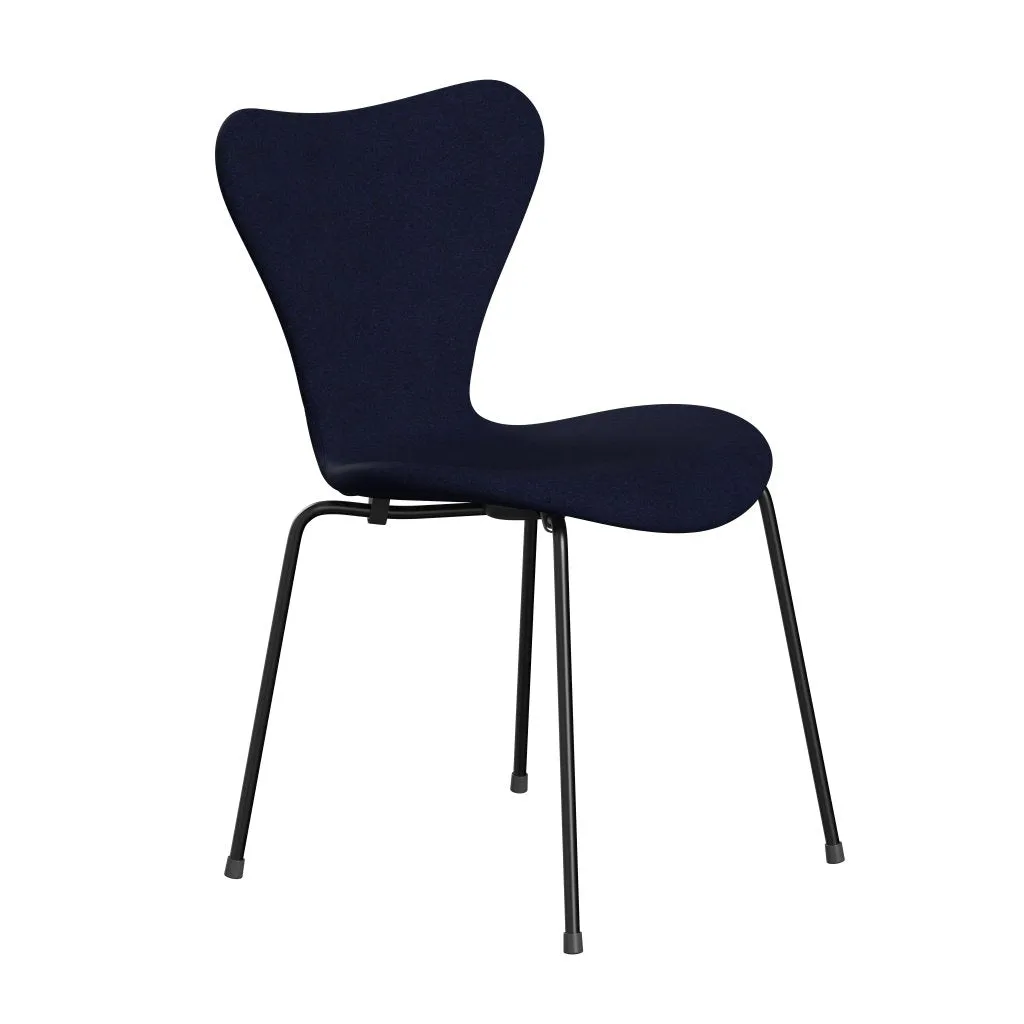 Fritz Hansen Series 7™ Chair Full Upholstery, Black/Divina Melange Dark Blue