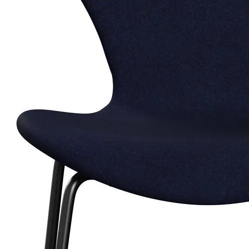 Fritz Hansen Series 7™ Chair Full Upholstery, Black/Divina Melange Dark Blue