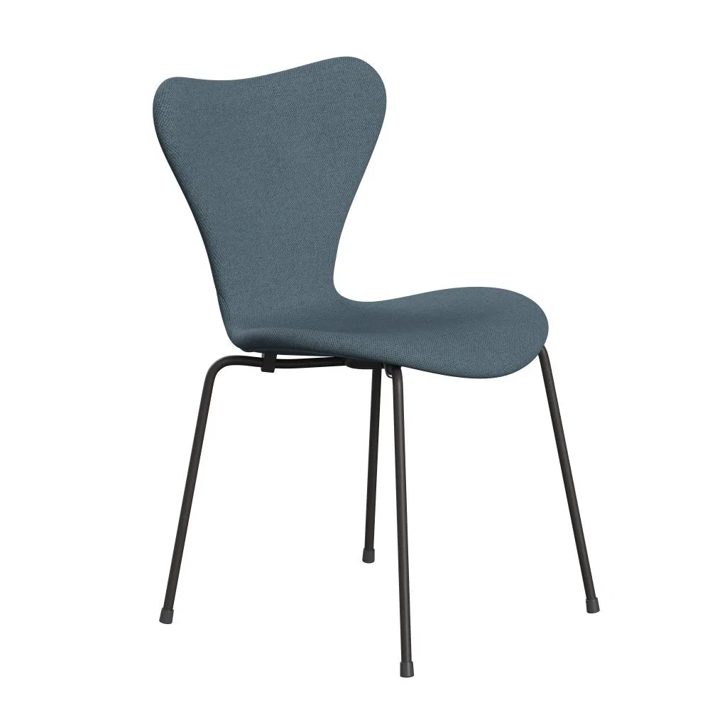 Fritz Hansen Series 7™ Chair Full Upholstery, Warm Graphite/Re Wool Natural/Light Blue