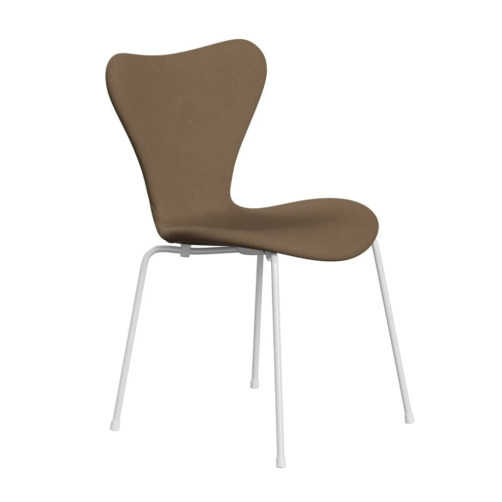 Fritz Hansen Series 7™ Chair Full Upholstery, White/Comfort Beige/Brown