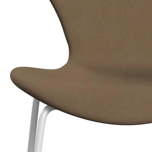 Fritz Hansen Series 7™ Chair Full Upholstery, White/Comfort Beige/Brown