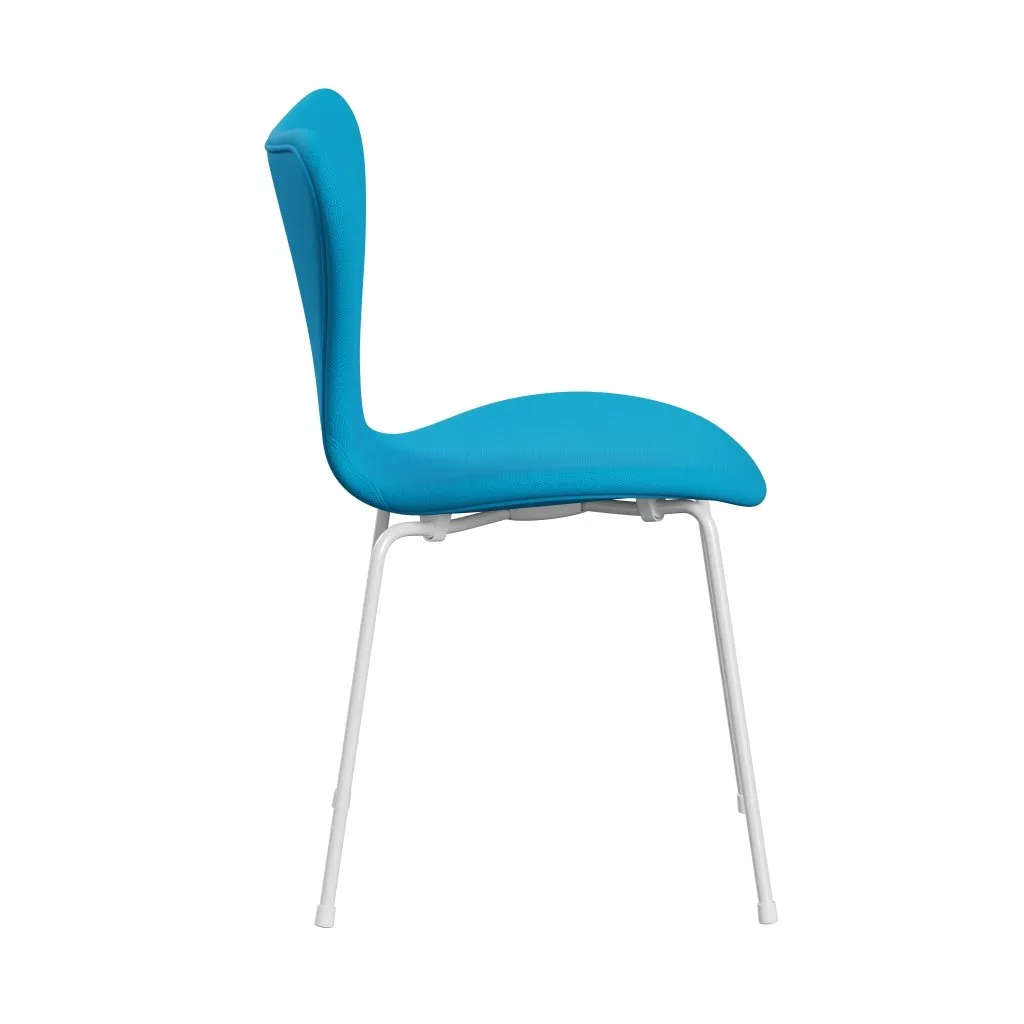 Fritz Hansen Series 7™ Chair Full Upholstery, White/Fame Warm Turquoise