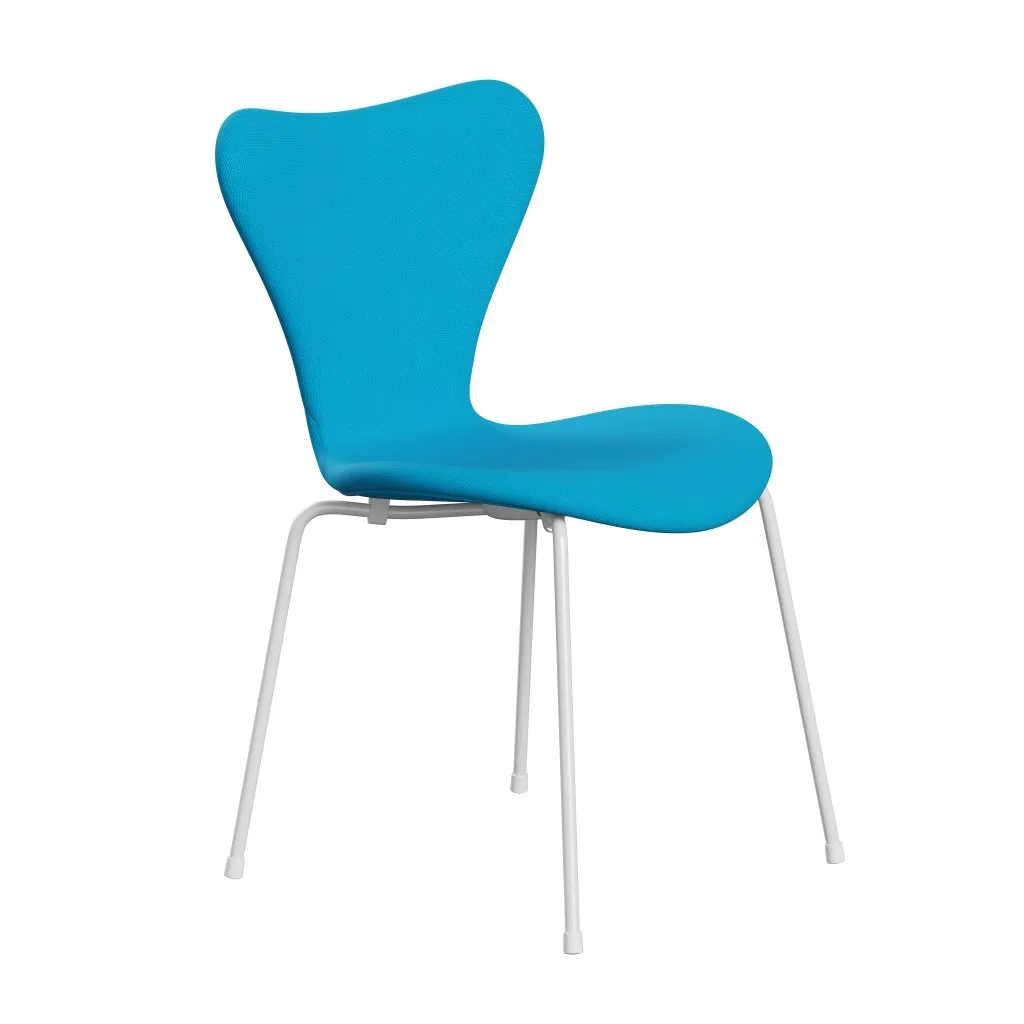 Fritz Hansen Series 7™ Chair Full Upholstery, White/Fame Warm Turquoise