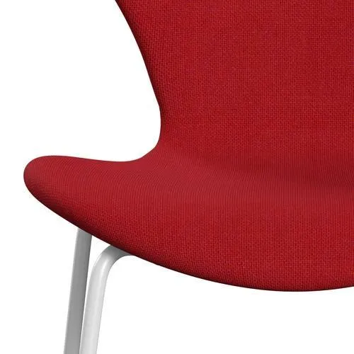 Fritz Hansen Series 7™ Chair Full Upholstery, White/Hallingdal Red (Hal680)