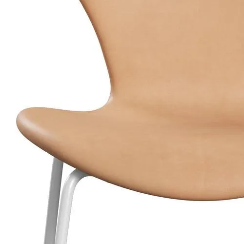 Fritz Hansen Series 7™ Chair Full Upholstery, White/Natural Leather