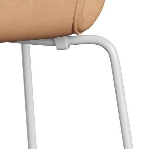 Fritz Hansen Series 7™ Chair Full Upholstery, White/Natural Leather