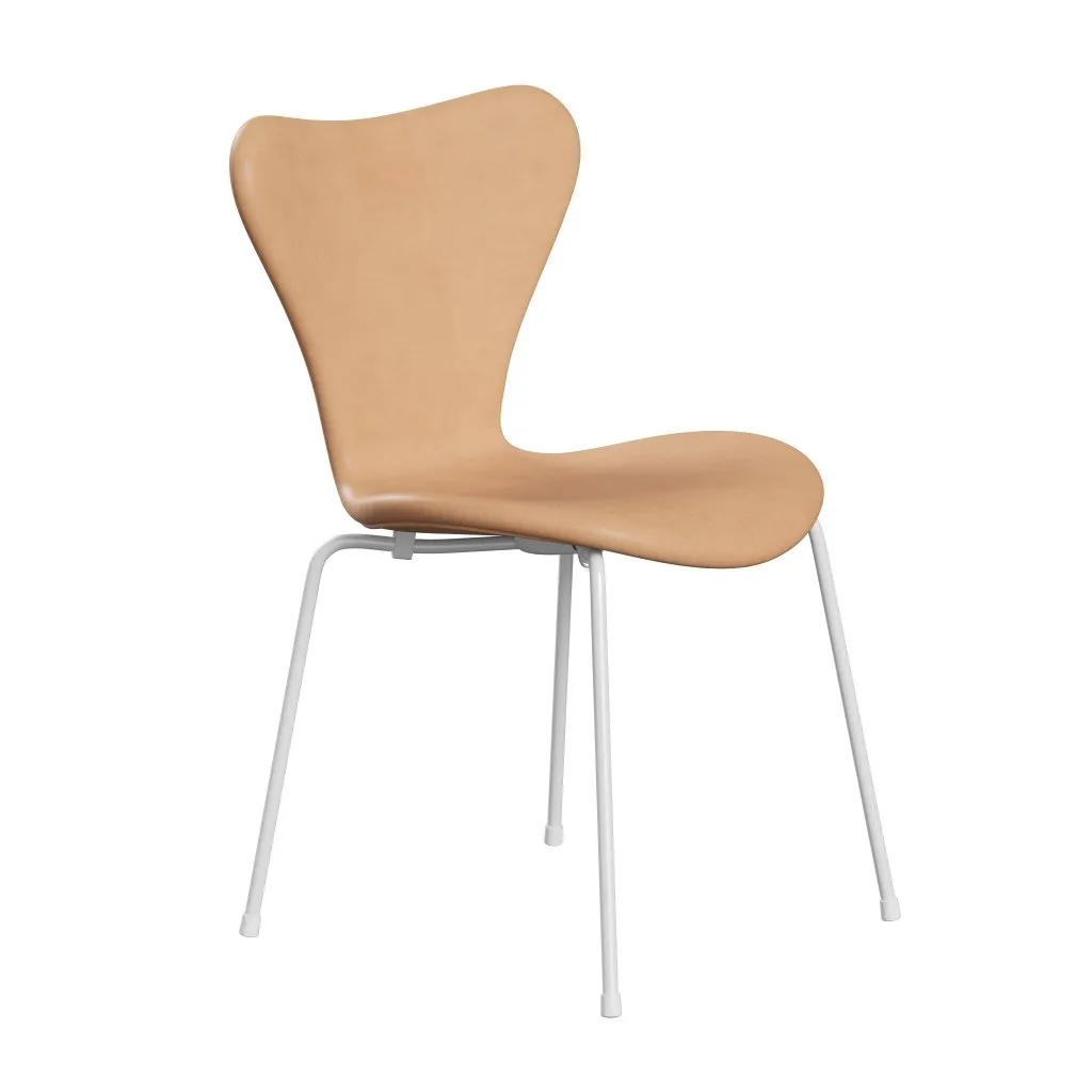Fritz Hansen Series 7™ Chair Full Upholstery, White/Natural Leather