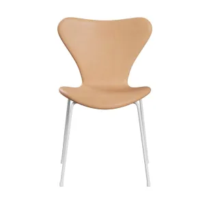 Fritz Hansen Series 7™ Chair Full Upholstery, White/Natural Leather