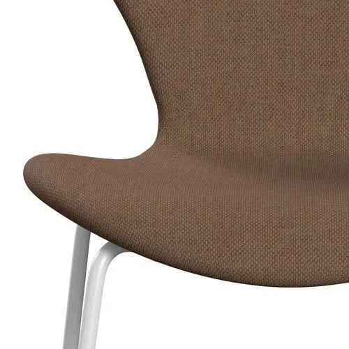Fritz Hansen Series 7™ Chair Full Upholstery, White/Re Wool Brown/Natural