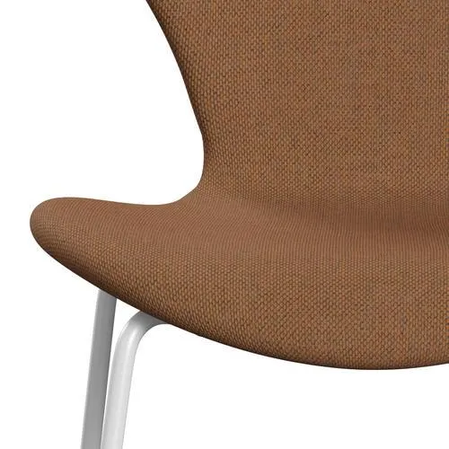 Fritz Hansen Series 7™ Chair Full Upholstery, White/Re Wool Ornage/Natural