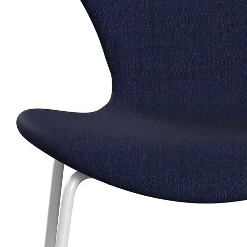 Fritz Hansen Series 7™ Chair Full Upholstery, White/Remix Dark Ultramarine Blue