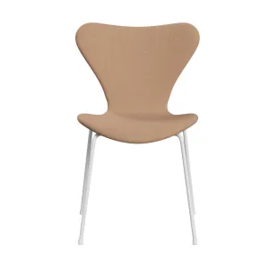 Fritz Hansen Series 7™ Chair Full Upholstery, White/Remix Light Brown (Rem406)