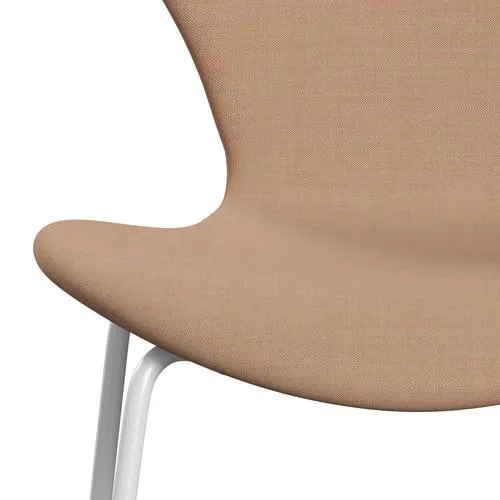 Fritz Hansen Series 7™ Chair Full Upholstery, White/Remix Light Brown (Rem406)