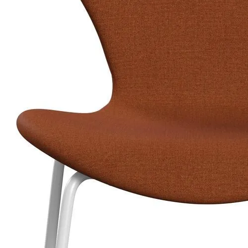 Fritz Hansen Series 7™ Chair Full Upholstery, White/Remix Rust Orange