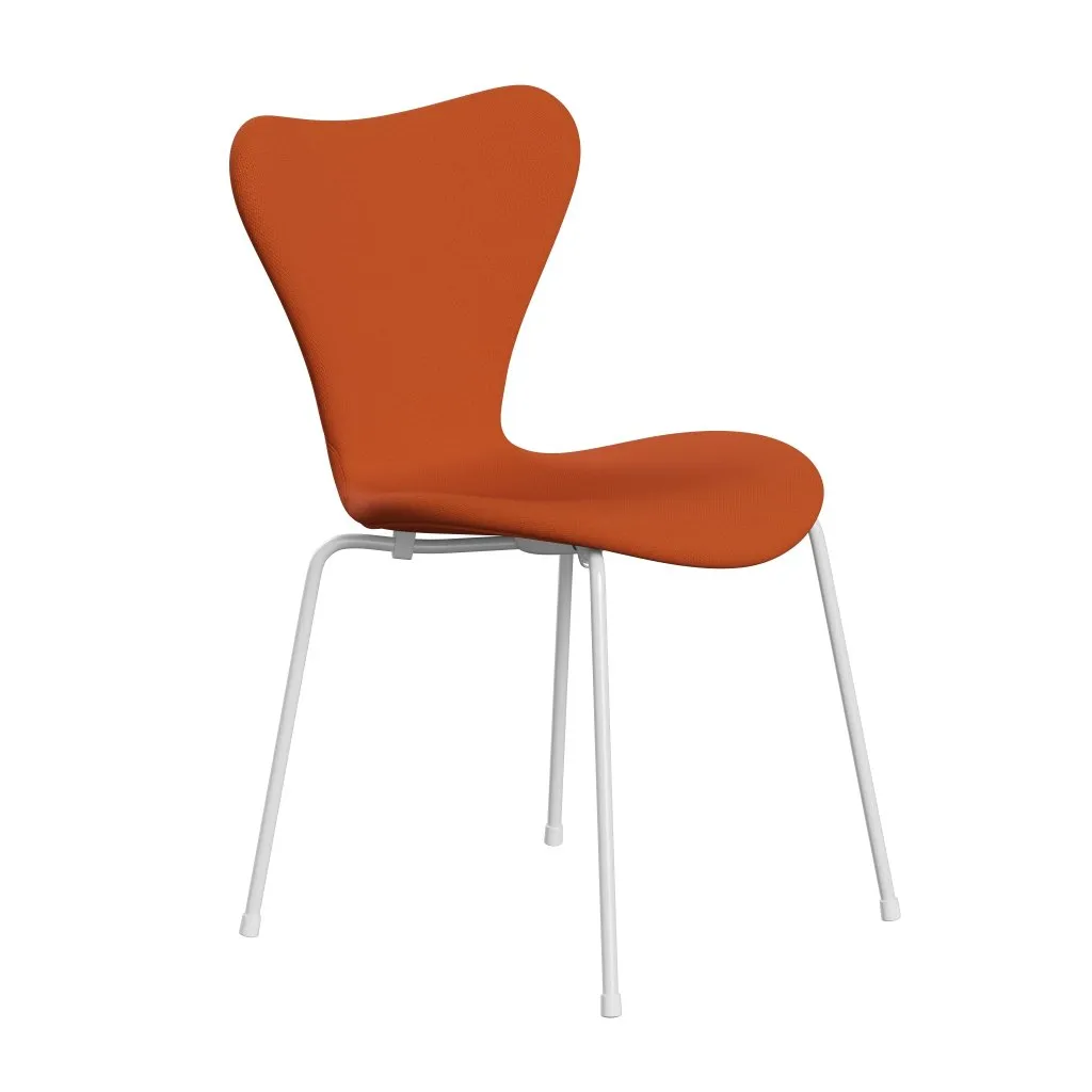 Fritz Hansen Series 7™ Chair Full Upholstery, White/Steelcut Orange Dark