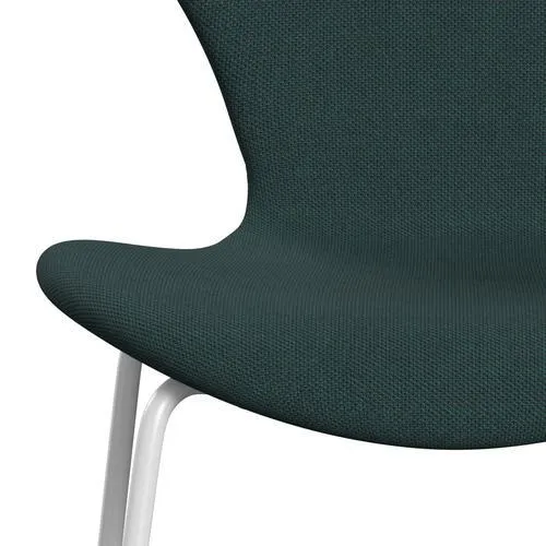 Fritz Hansen Series 7™ Chair Full Upholstery, White/Steelcut Trio Bottle Green