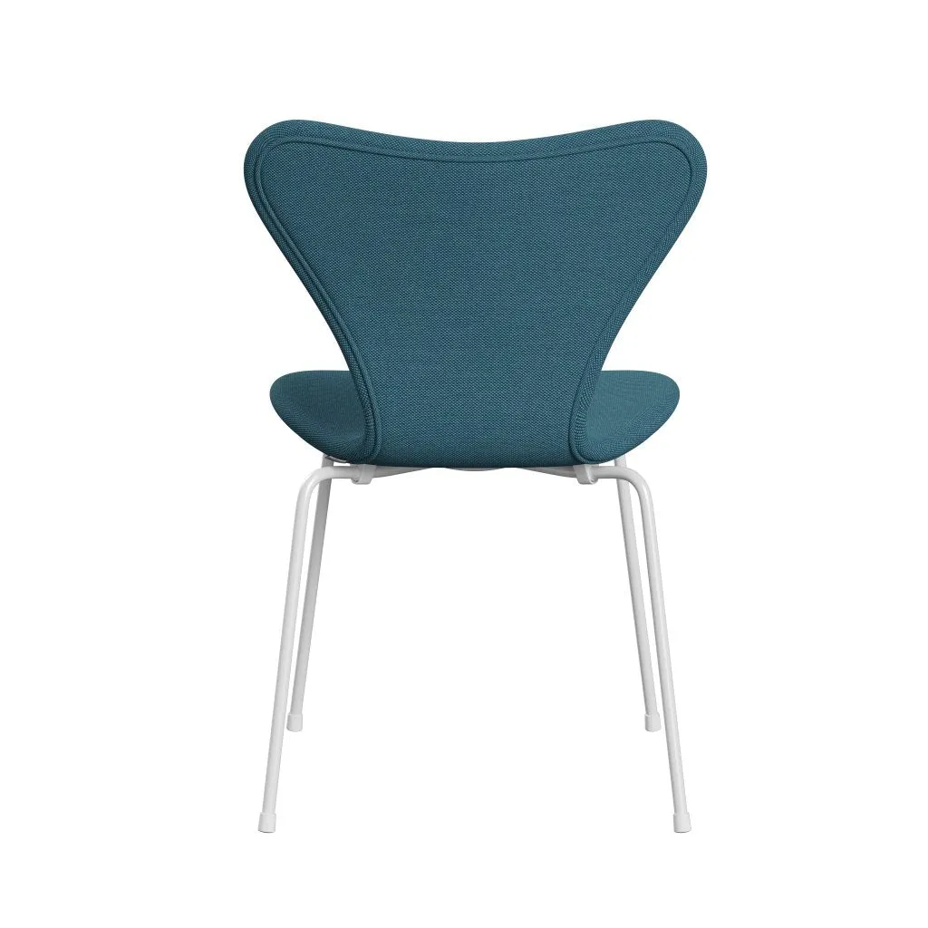 Fritz Hansen Series 7™ Chair Full Upholstery, White/Steelcut Trio Turquoise