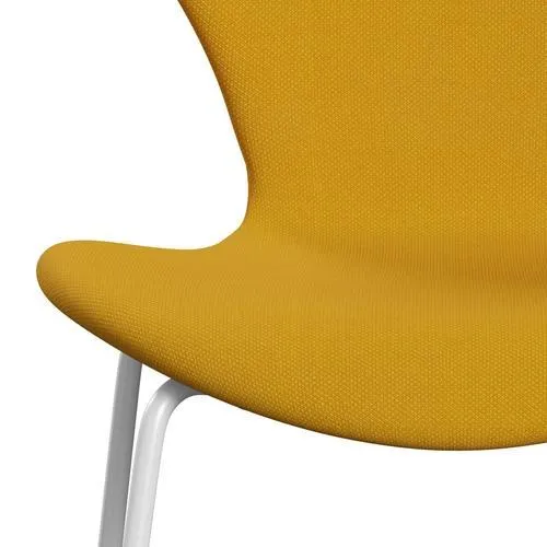 Fritz Hansen Series 7™ Chair Full Upholstery, White/Steelcut Trio Yellow