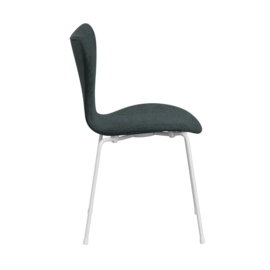 Fritz Hansen Series 7™ Chair Full Upholstery, White/Sunniva 2 Black/Light Blue