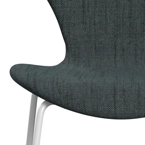 Fritz Hansen Series 7™ Chair Full Upholstery, White/Sunniva 2 Black/Light Blue
