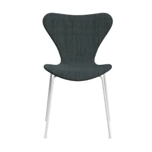 Fritz Hansen Series 7™ Chair Full Upholstery, White/Sunniva 2 Black/Light Blue