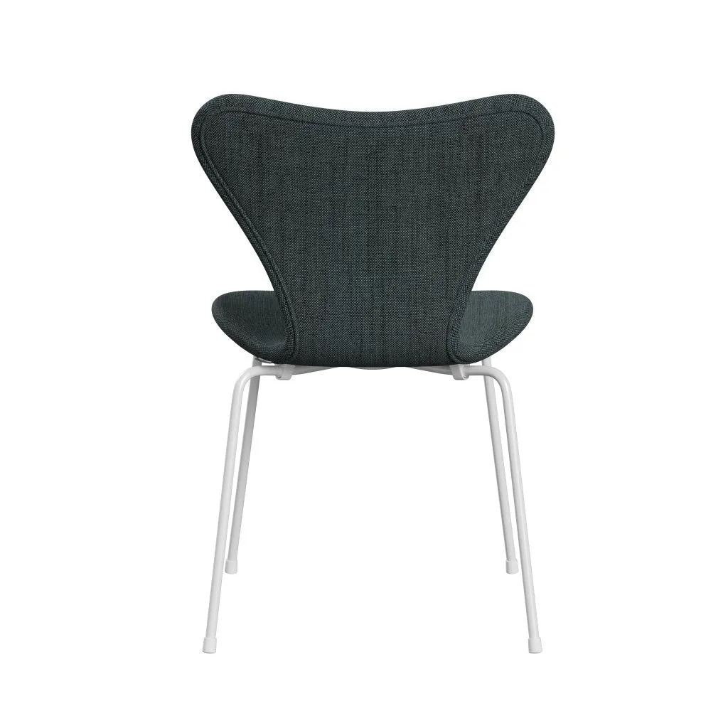 Fritz Hansen Series 7™ Chair Full Upholstery, White/Sunniva 2 Black/Light Blue